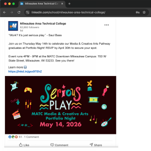 MATC Portfolio Night LinkedIn Ad